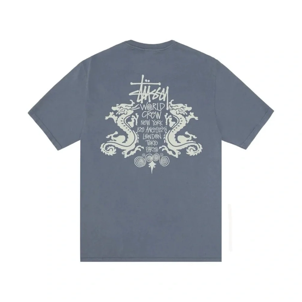 Stussy Men's Blue Graphic Logo Tee - Picture 2 of 3